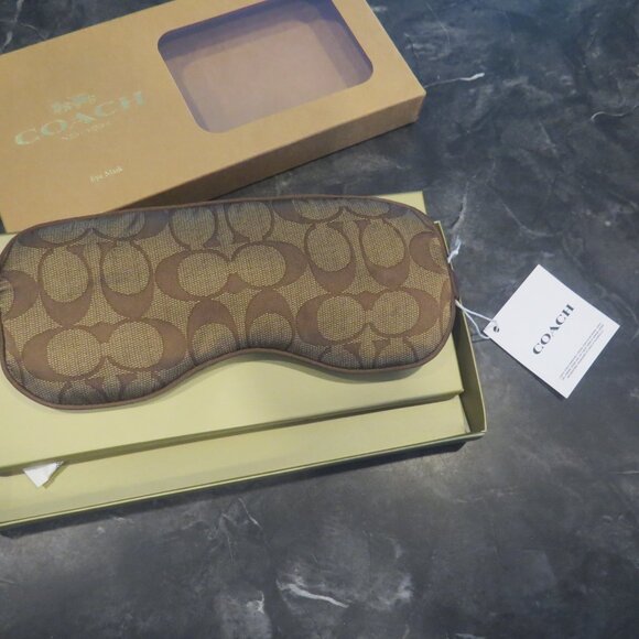 Coach Khaki Signature Eye Mask – NWT – 21 x 8.5 cm (B1) - Picture 4 of 6